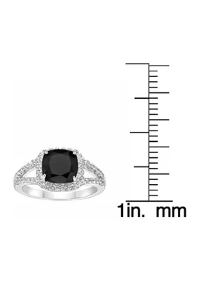 1.95 ct. t.w. Black Onyx and 1/2 White Topaz Ring Sterling Silver