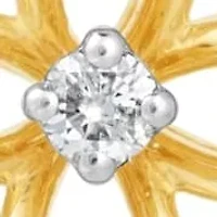 Diamond Accent Flower Pendant in 2 micron Gold Plated Sterling Silver