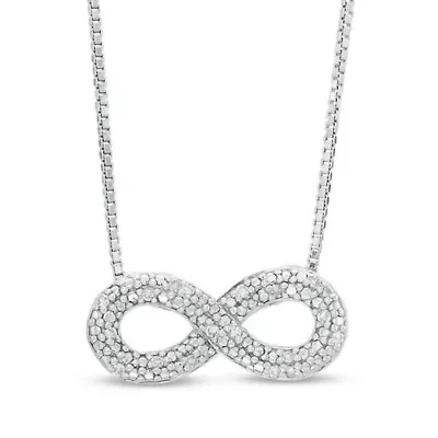 Diamond Accent Infinity Necklace in Sterling Silver