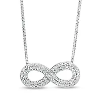 Diamond Accent Infinity Necklace in Sterling Silver