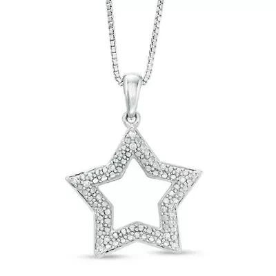 Diamond Accent Star Pendant in Sterling Silver