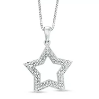 Diamond Accent Star Pendant in Sterling Silver