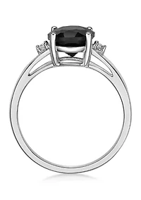 1.9 ct. t.w. Black Onyx and 1/10 White Topaz Ring Sterling Silver
