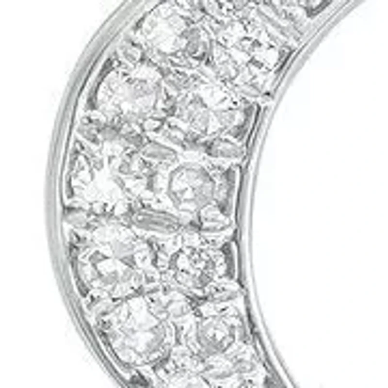 1/6 ct. t.w. Diamond Crescent Moon Earrings in Sterling Silver