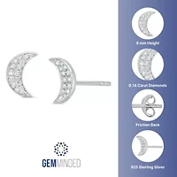 1/6 ct. t.w. Diamond Crescent Moon Earrings in Sterling Silver