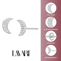 1/6 ct. t.w. Diamond Crescent Moon Earrings in Sterling Silver