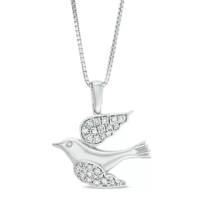 1/6 ct. t.w. Diamond Flying Dove Pendant in Sterling Silver