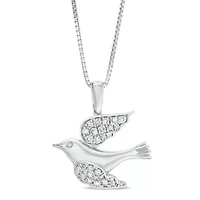1/6 ct. t.w. Diamond Flying Dove Pendant in Sterling Silver