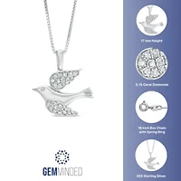 1/6 ct. t.w. Diamond Flying Dove Pendant in Sterling Silver