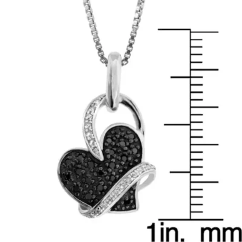 1/5 ct. t.w. Black and White Diamond Heart Pendant in Sterling Silver