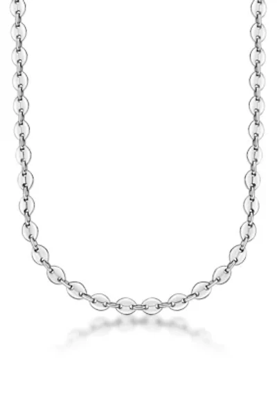Stainless Steel 9MM Coin Link Chain Necklace, 24" Length