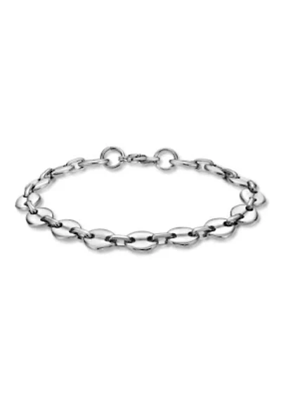 Stainless Steel 9" Coin Link Chain Bracelet