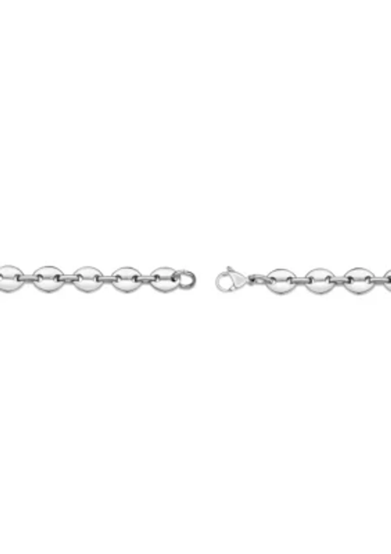 Stainless Steel 9" Coin Link Chain Bracelet