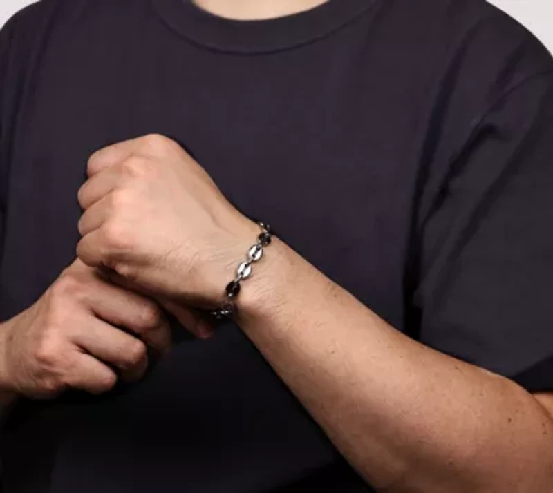 Stainless Steel 9" Coin Link Chain Bracelet