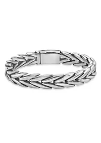 Stainless Steel 9mm Chevron Bracelet in 9"