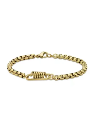 Stainless Steel 8.5" Bracelet with Goldtone Ion Plating