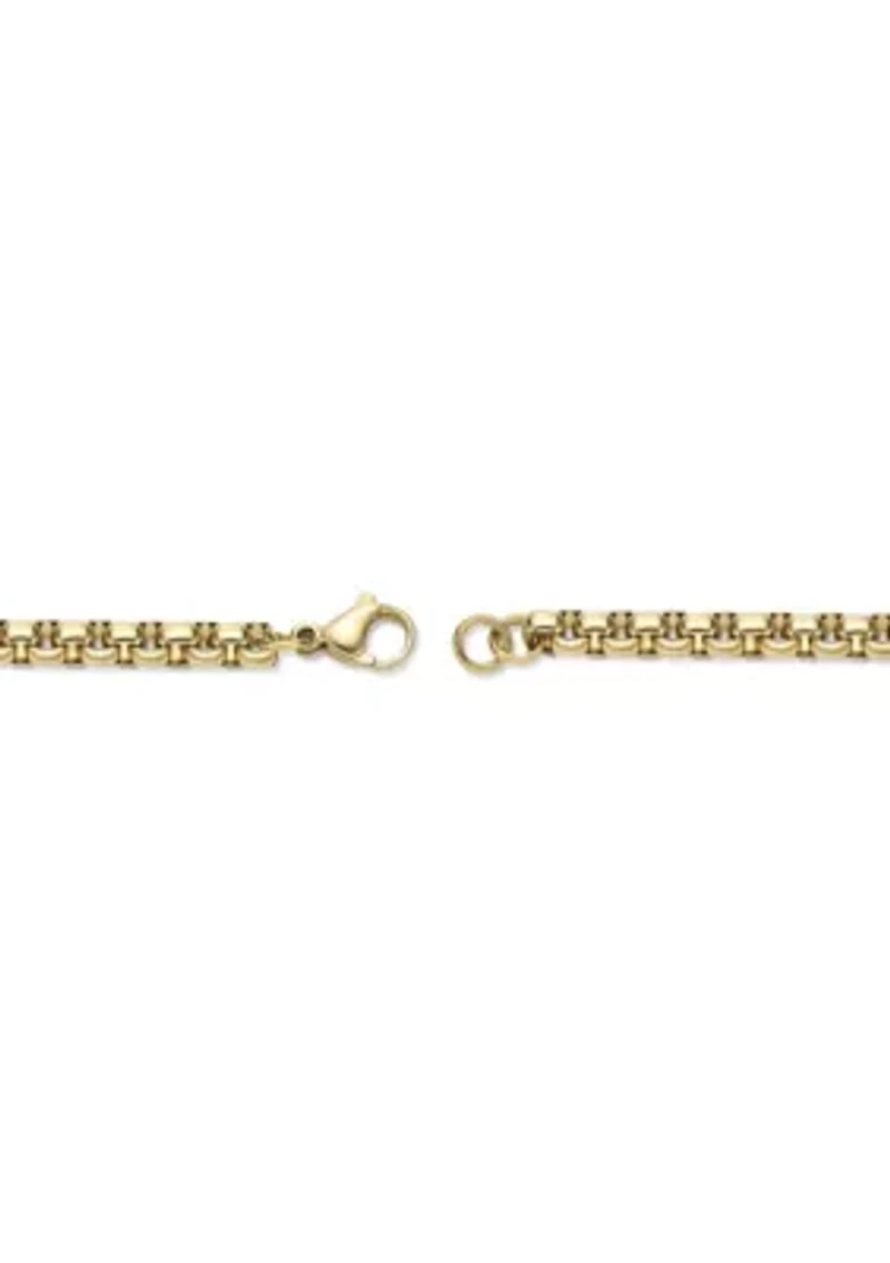 Stainless Steel 8.5" Bracelet with Goldtone Ion Plating
