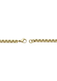 Stainless Steel 8.5" Bracelet with Goldtone Ion Plating