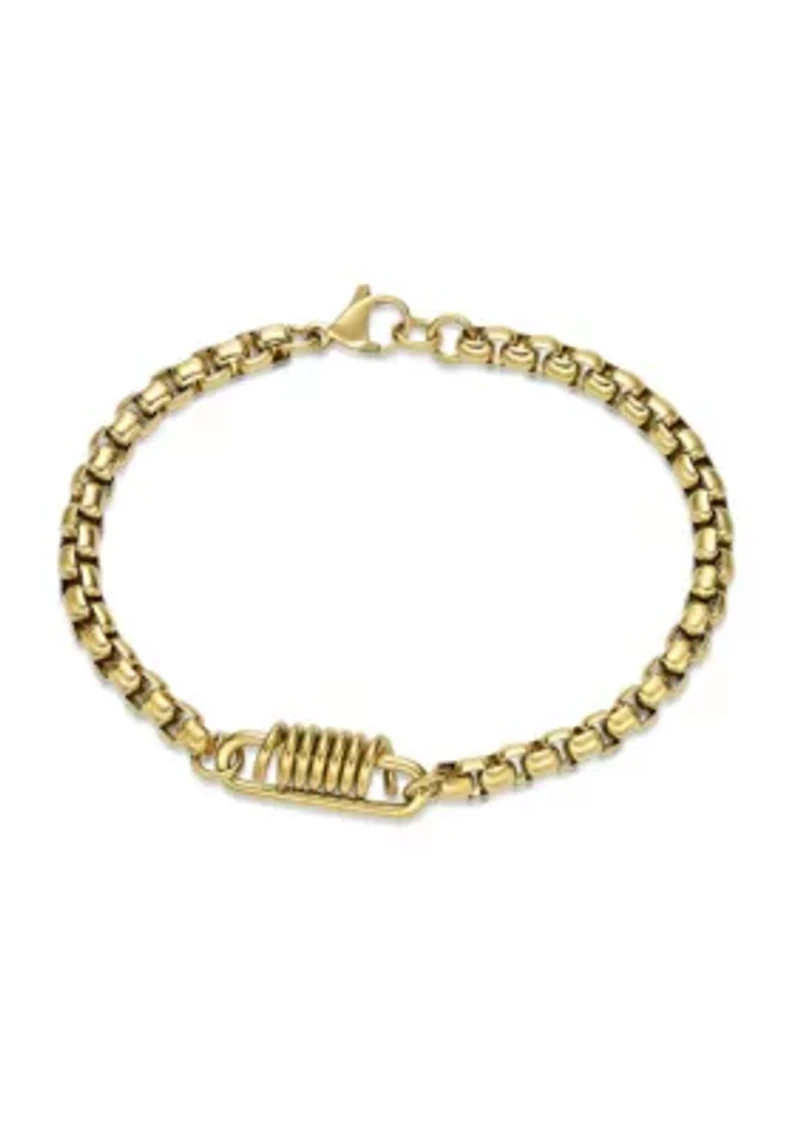 Stainless Steel 8.5" Bracelet with Goldtone Ion Plating