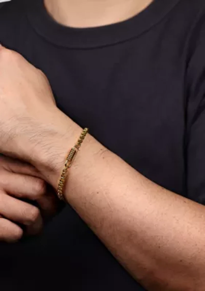 Stainless Steel 8.5" Bracelet with Goldtone Ion Plating