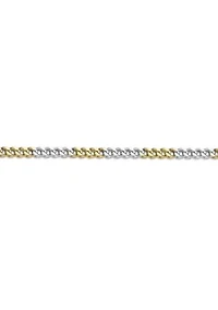 Stainless Steel Foxtail Chain Bracelet with Goldtone Ion Plating, 8.5"