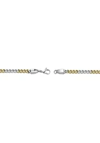 Stainless Steel Foxtail Chain Bracelet with Goldtone Ion Plating, 8.5"