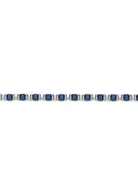 Stainless Steel Bead Chain Bracelet with Blue Ip in 8.25+1.2"
