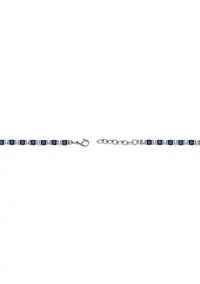 Stainless Steel Bead Chain Bracelet with Blue Ip in 8.25+1.2"