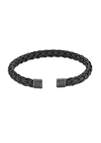 Stainless Steel Cuff Bangle Bracelet with Antique Black Finish