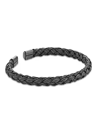 Stainless Steel Cuff Bangle Bracelet with Antique Black Finish