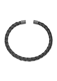 Stainless Steel Cuff Bangle Bracelet with Antique Black Finish