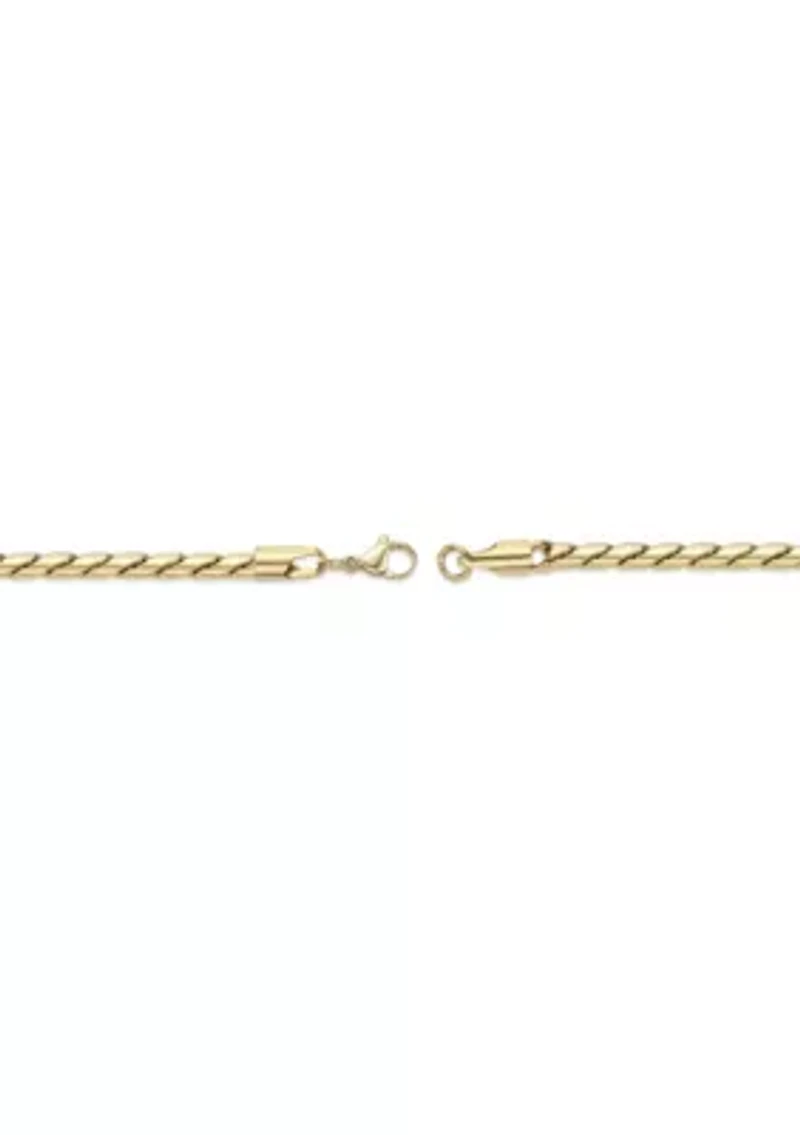4.5mm Stainless Steel Twist Chain in Bracelet in 8.5" inch length