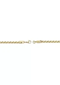 4.5mm Stainless Steel Twist Chain in Bracelet in 8.5" inch length