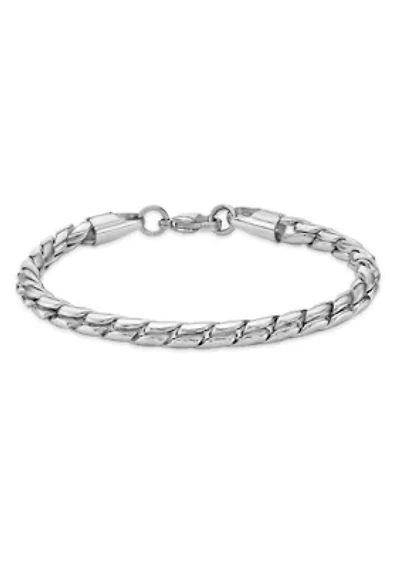 4.5mm Stainless Steel Twist Chain Bracelet with Gold Tone Ip in 8.5" inch length