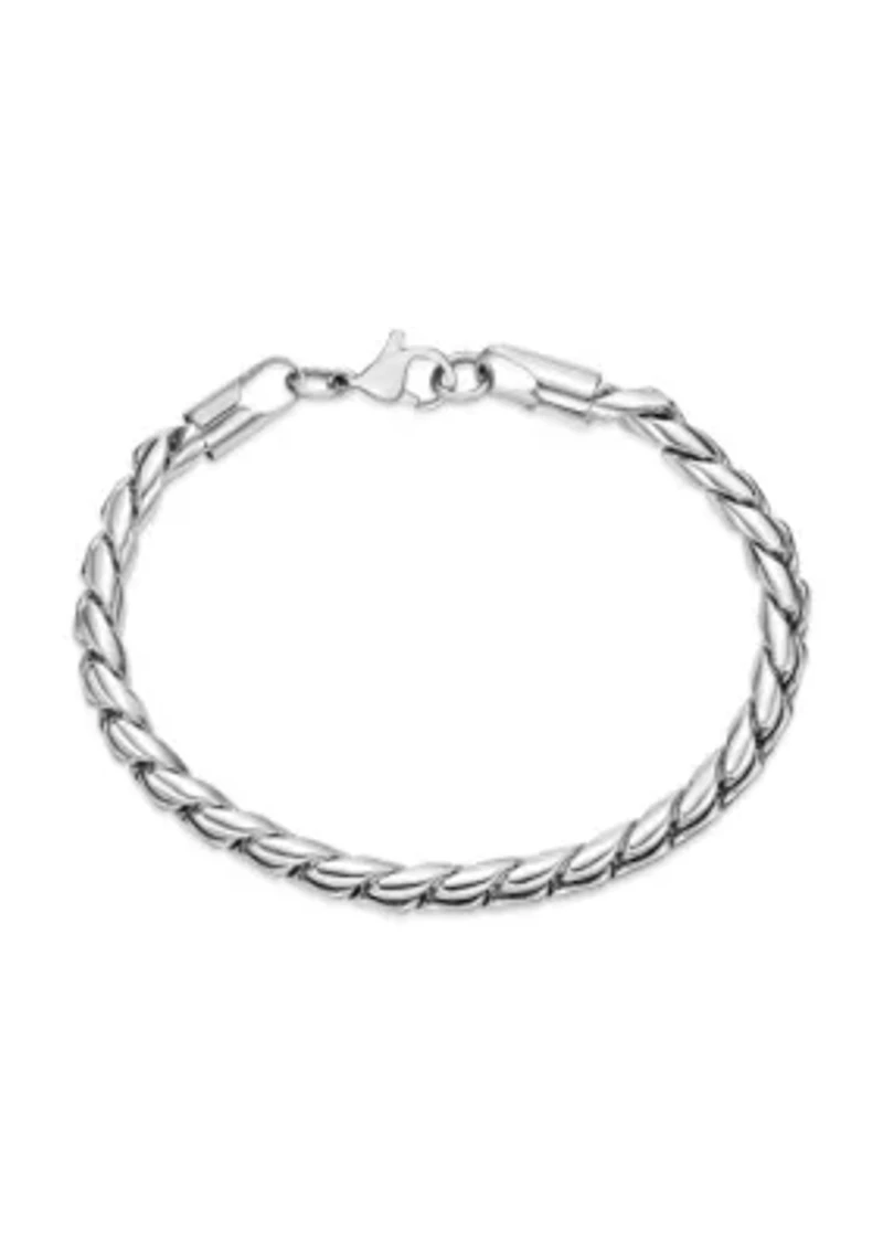 4.5mm Stainless Steel Twist Chain Bracelet with Gold Tone Ip in 8.5" inch length