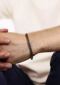 4.5mm Stainless Steel Twist Chain Bracelet with Gold Tone Ip in 8.5" inch length