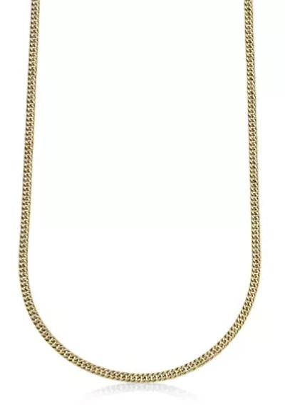4mm Stainless Steel Link Necklace with 18K Gold Ip in 24"
