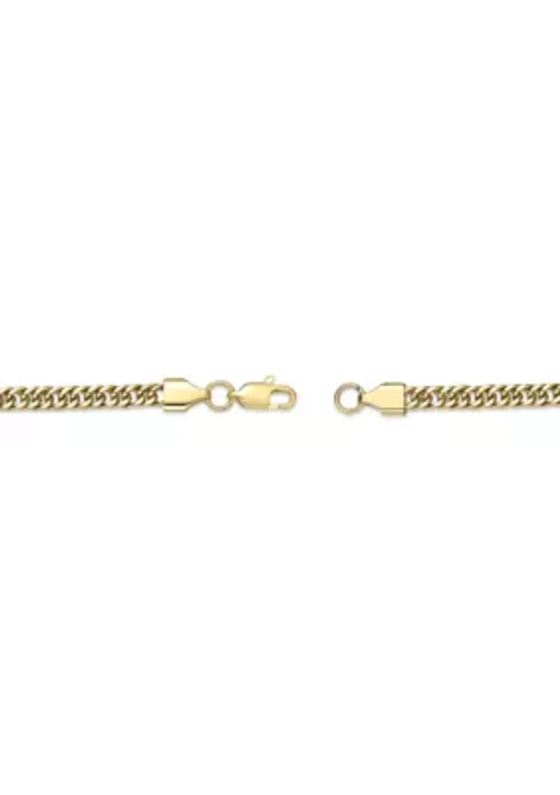 4mm Stainless Steel Link Necklace with 18K Gold Ip in 24"