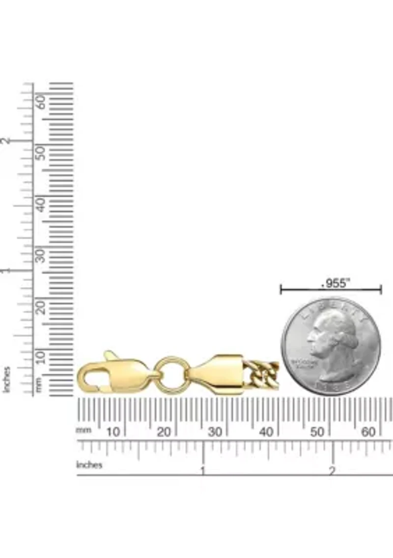 4mm Stainless Steel Link Necklace with 18K Gold Ip in 24"