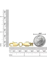 4mm Stainless Steel Link Necklace with 18K Gold Ip in 24"