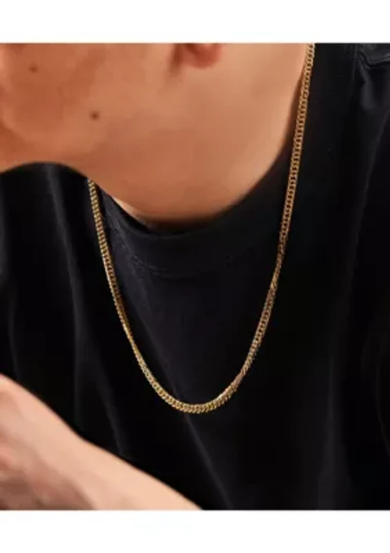 4mm Stainless Steel Link Necklace with 18K Gold Ip in 24"