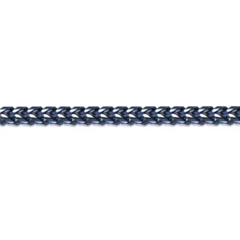 Blue Ion-Plated Stainless Steel Foxtail Chain Necklace