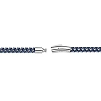 Blue Ion-Plated Stainless Steel Foxtail Chain Necklace