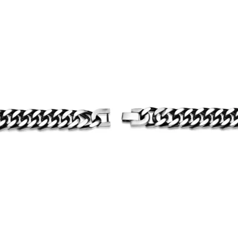 Black Ion-Plated Stainless Steel Curb Chain Bracelet