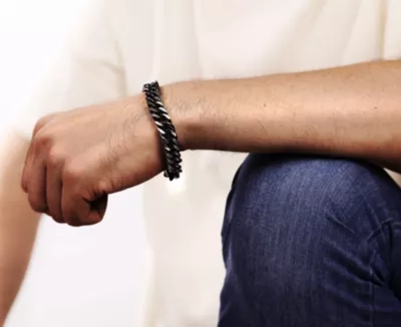 Black Ion-Plated Stainless Steel Curb Chain Bracelet
