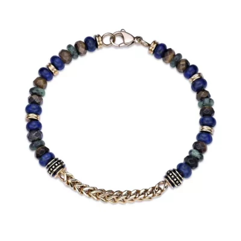 Yellow Ion-Plated Stainless Steel Multi Stone Bracelet