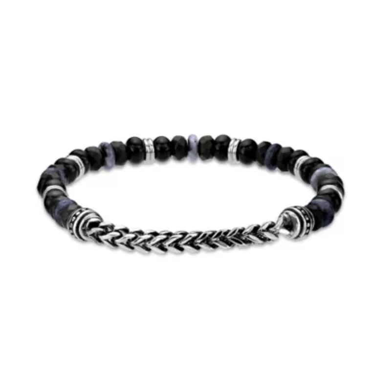 Stainless Steel Multi Stone Stretch Bracelet
