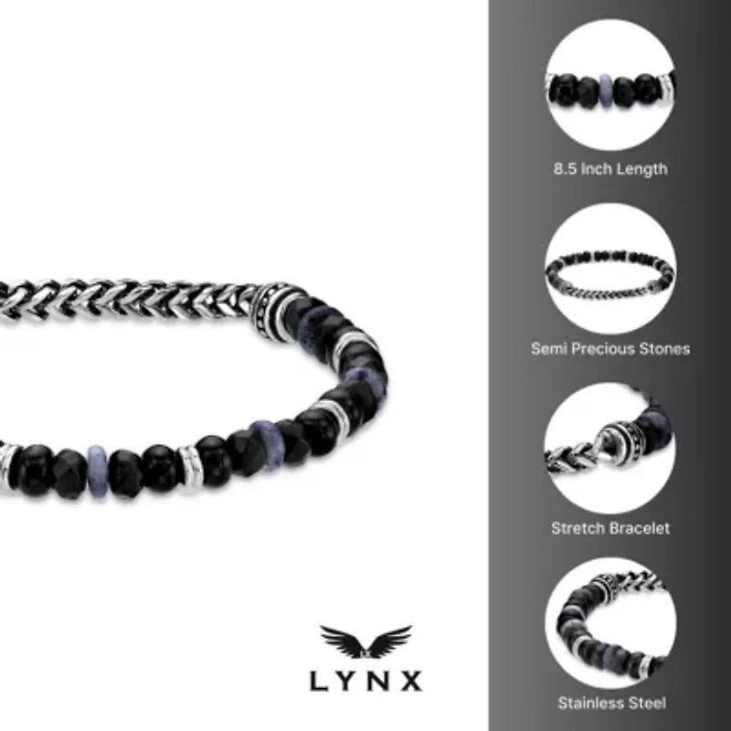 Stainless Steel Multi Stone Stretch Bracelet