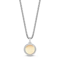 Gold Tone Ion Plated Stainless Steel Compass Pendant Necklace