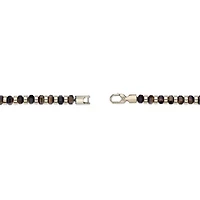 Yellow Ion-Plated Stainless Steel Tiger��s Eye Hexagon Bead Bracelet